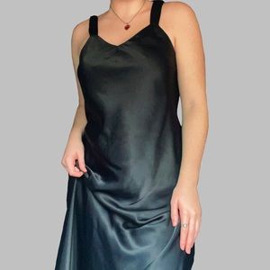 vintage cabernet silk black dress